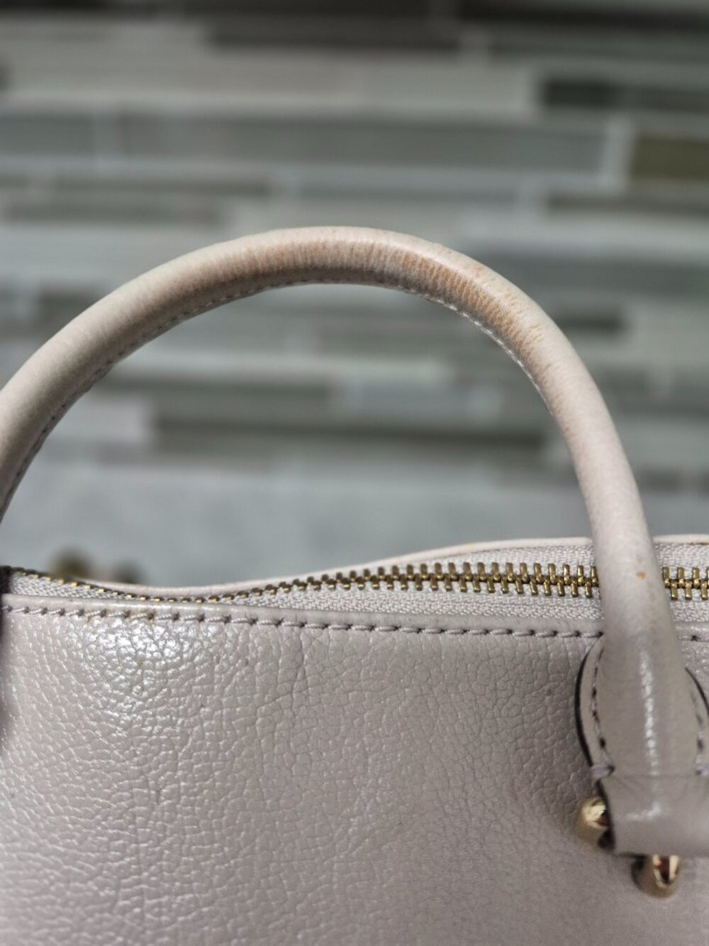 Kate Spade Beige Leather Handbag Purse Crossbody - Picture 7 of 16